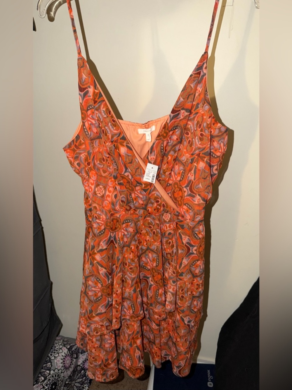 Maurices Coral Orange V-Neck Dress